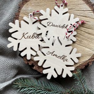 Bombka imienna śnieżynka