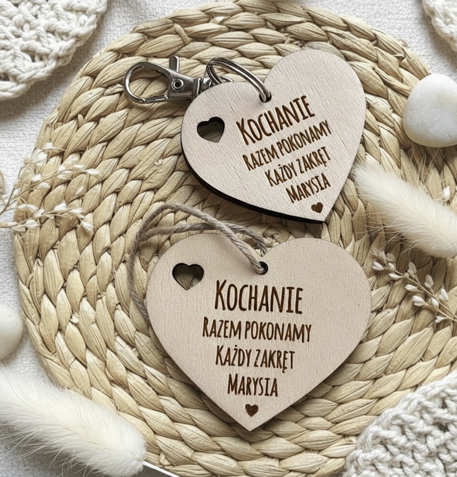 Zestaw - zawieszka i brelok serca