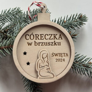 Bombka ciążowa z dowolnym napisem