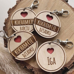 Brelok okrągły - imiona wnuków w tyle