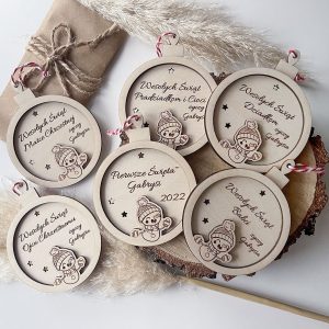 Bombka Bałwanek z dowolnym napisem! Spakowana gotowa do wręczenia