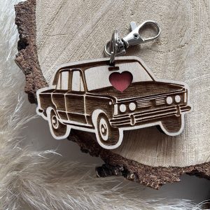 Brelok Fiat z dowolnym napisem w tyle