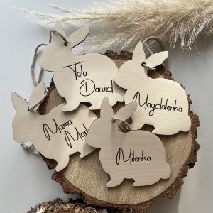 Rodzinne króliki jako zawieszki lub magnesy