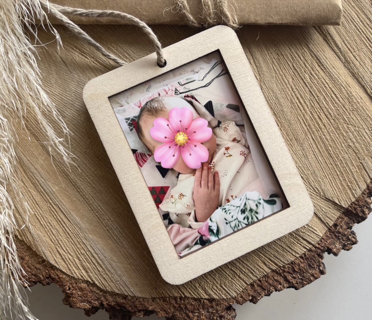 Zawieszka ze zdjęciem + dowolny napis w tyle