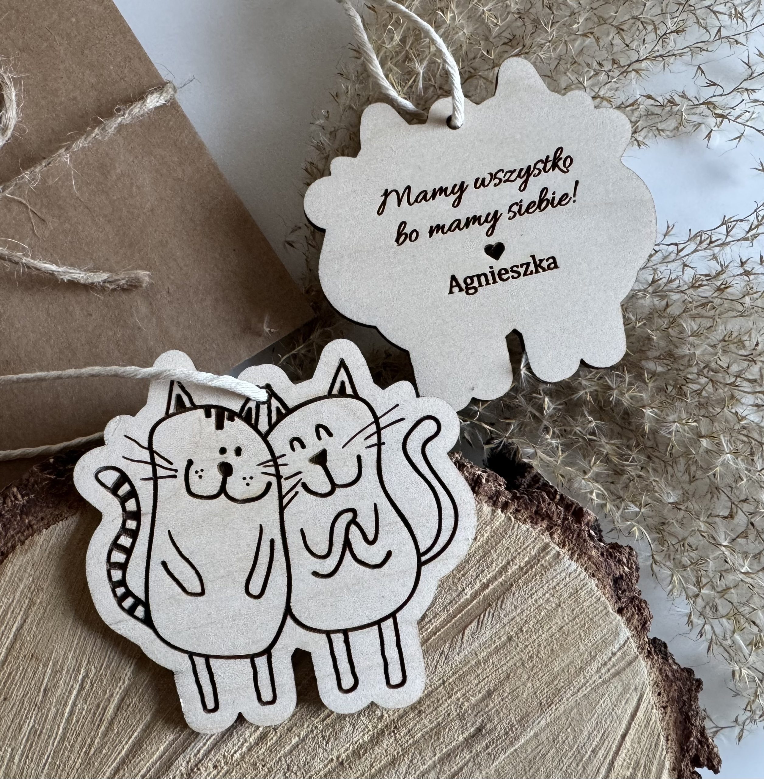 Zawieszka Kotki - Dowolny napis