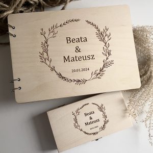 Zestaw Ślubny album + pudełko na pieniądze z życzeniami