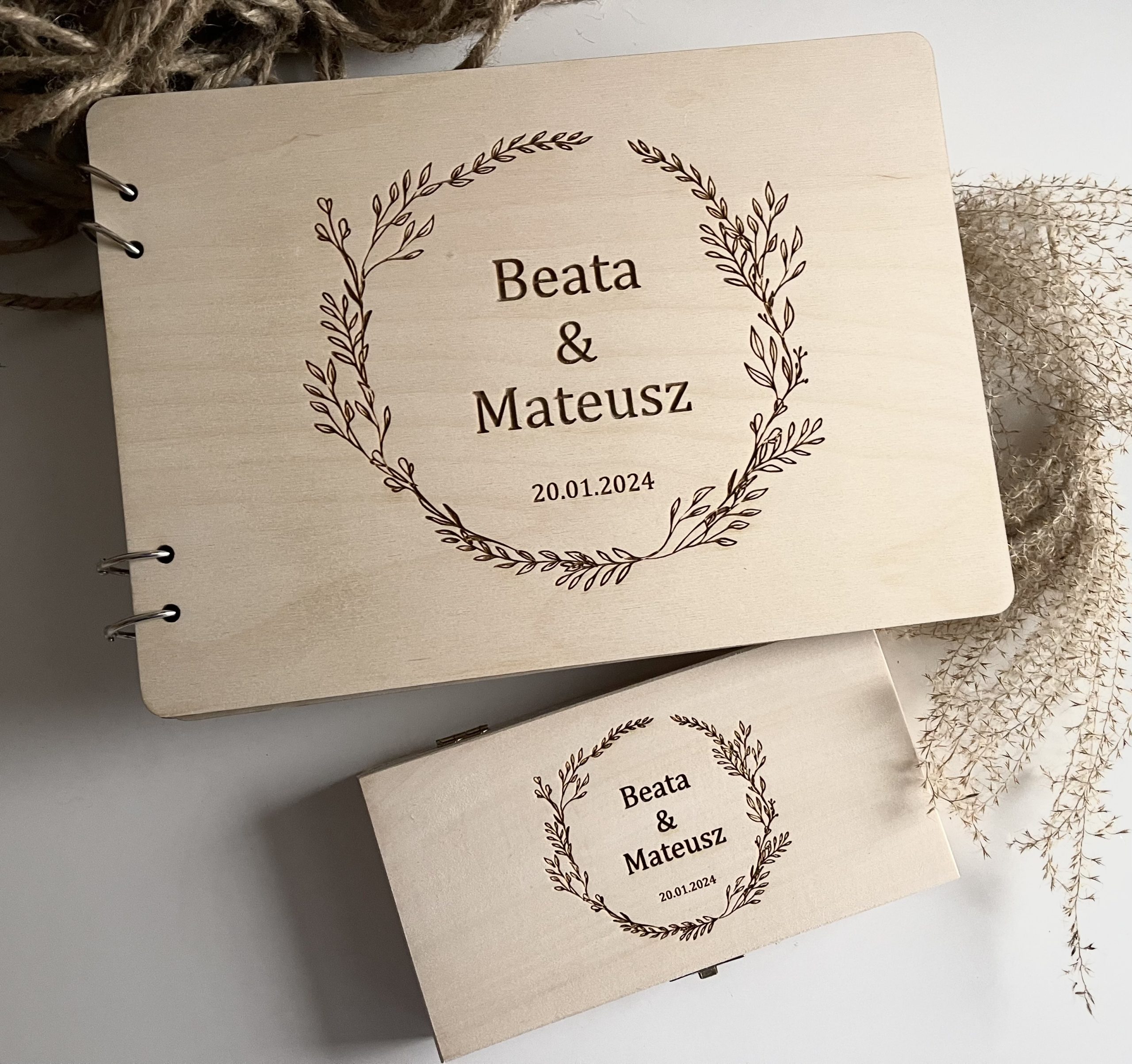 Zestaw Ślubny album + pudełko na pieniądze z życzeniami