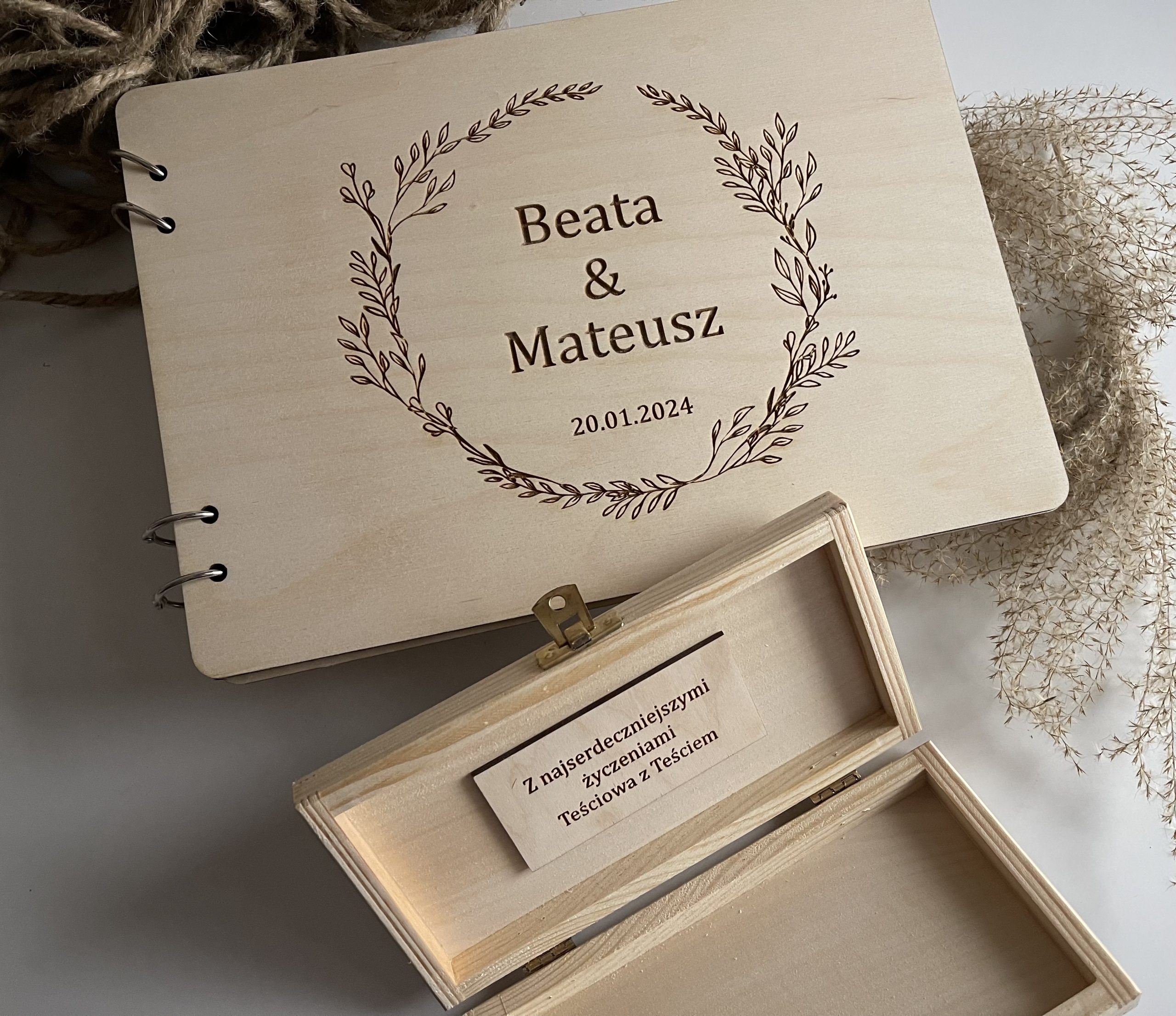 Zestaw Ślubny album + pudełko na pieniądze z życzeniami - obrazek 3