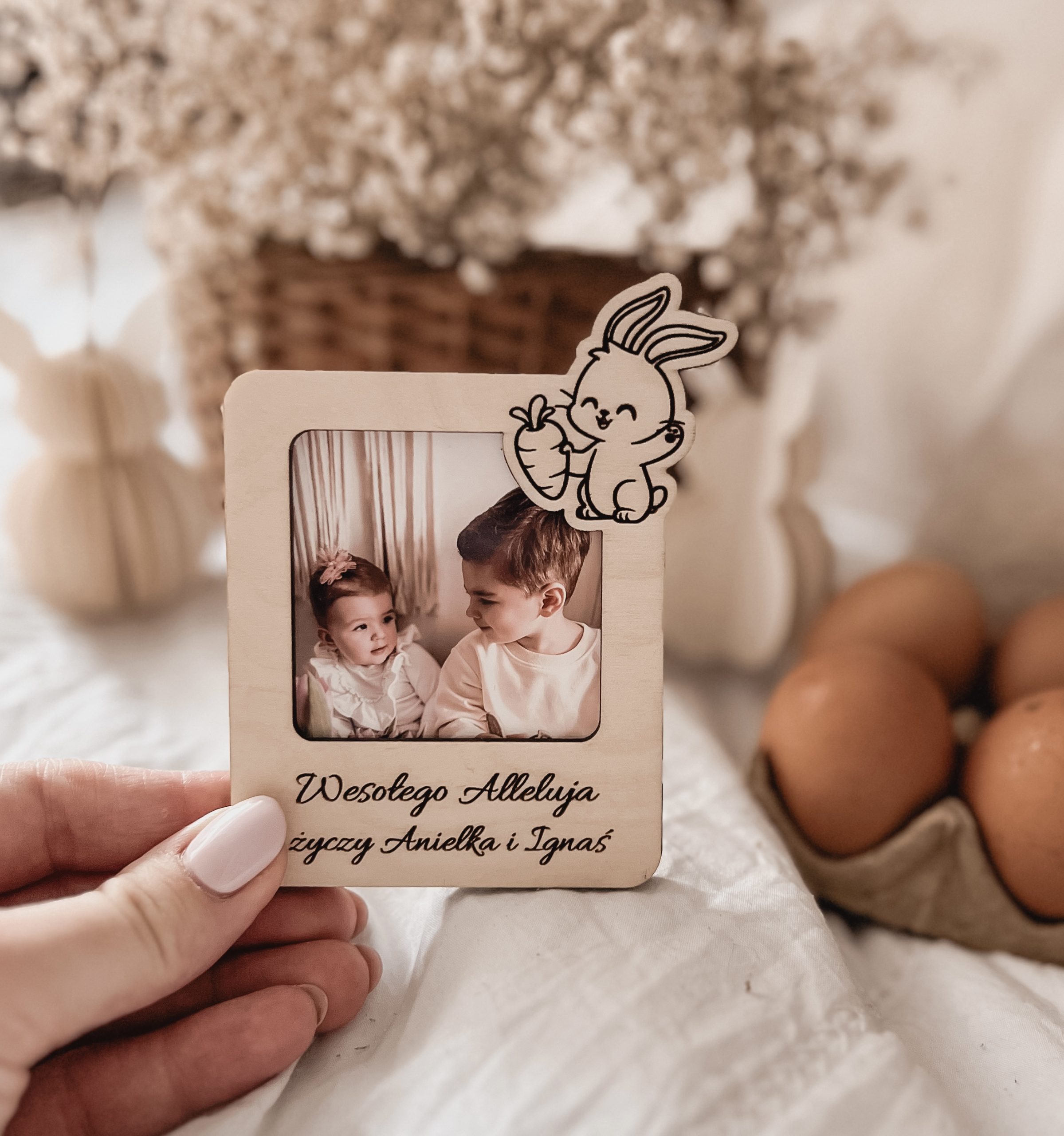 Magnes z dowolnym napisem