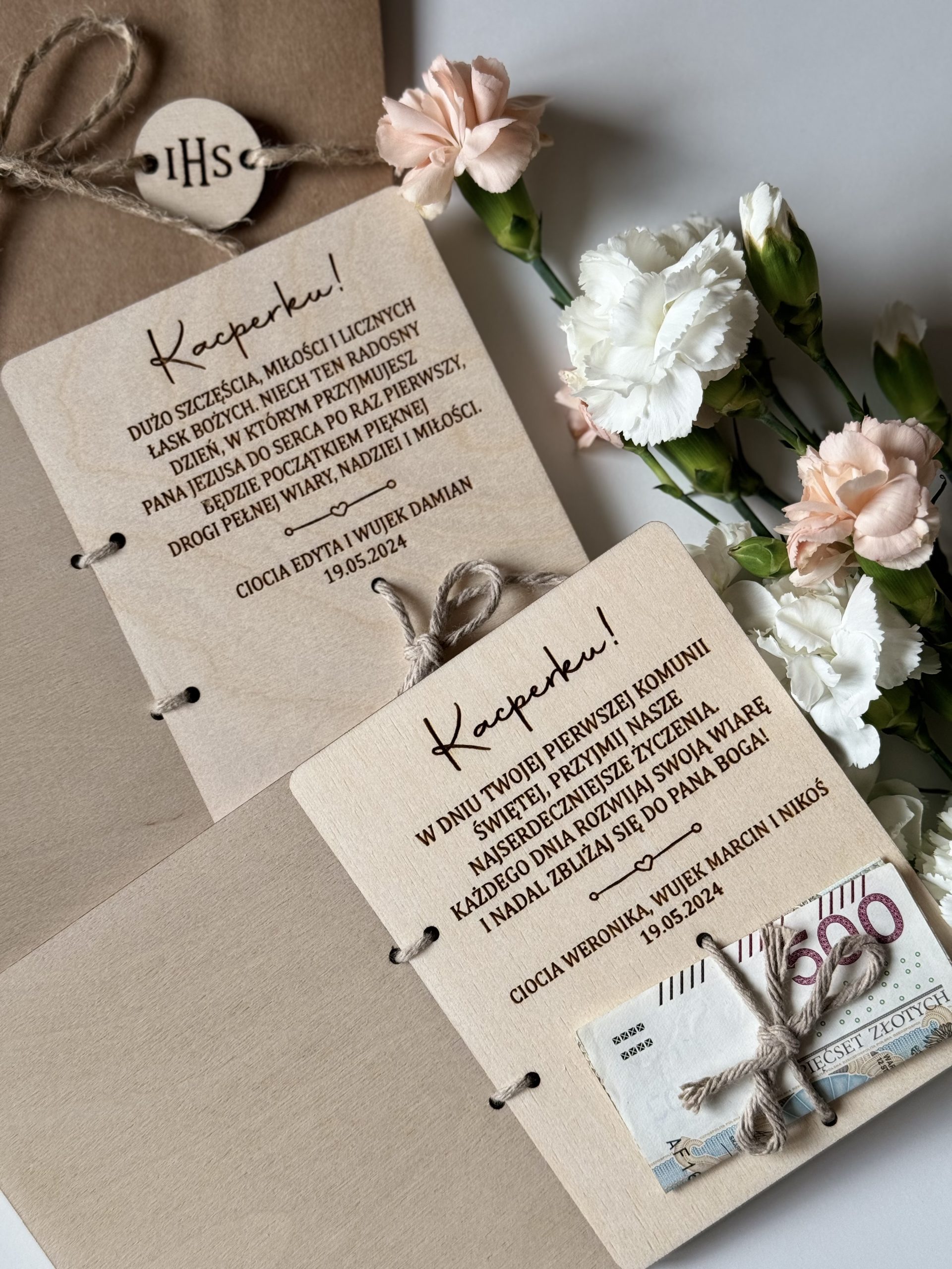 Karteczka Komunijna na pieniądze Krzyż - obrazek 2