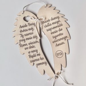 Skrzydła z modlitwą + dowolny krótki napis w tyle