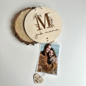 Tabliczka ze zdjęciem i dowolnym napisem na sercu