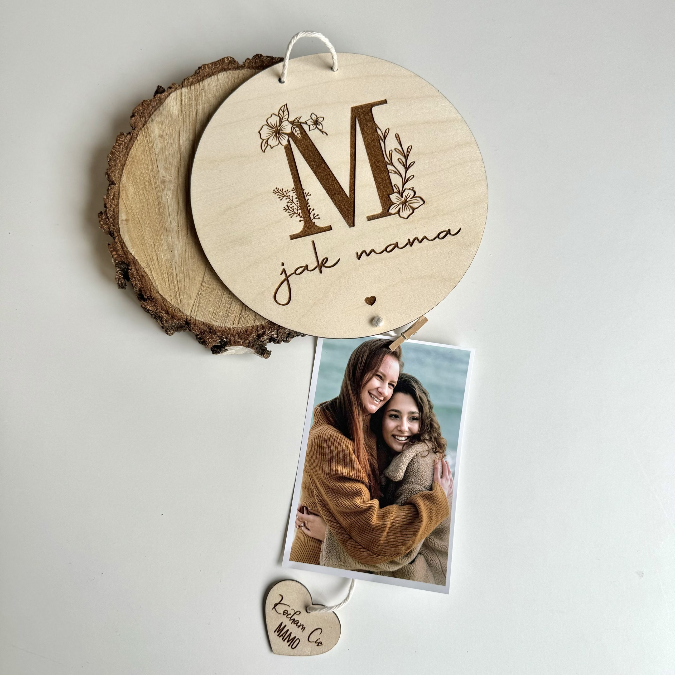 Tabliczka ze zdjęciem i dowolnym napisem na sercu