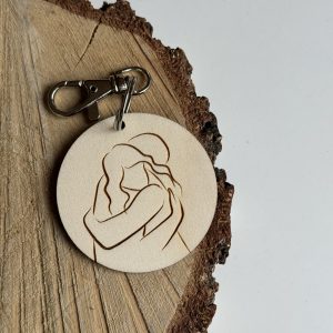 Brelok z grafiką i dowolnym napisem w tyle