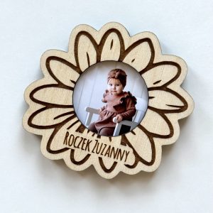 Magnes Kwiatek z dowolnym napisem