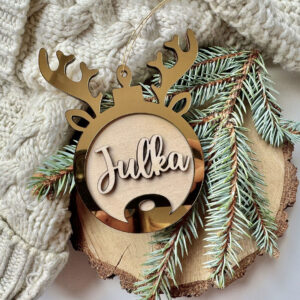 Bombka imienna lustrzane złoto.Spakowana gotowa do wręczenia