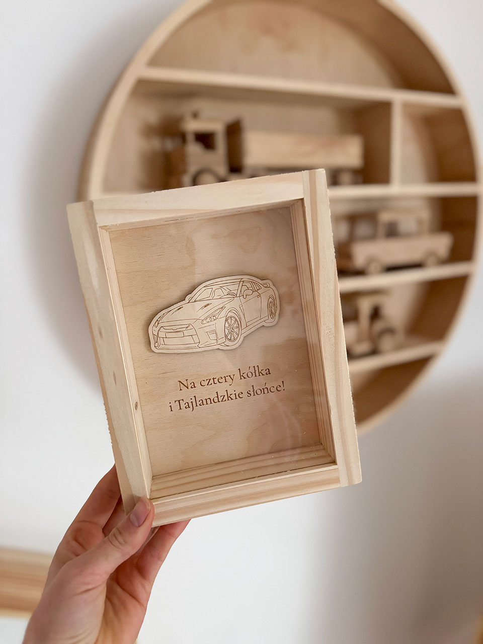 Skarbonka Samochód z dowolnym napisem