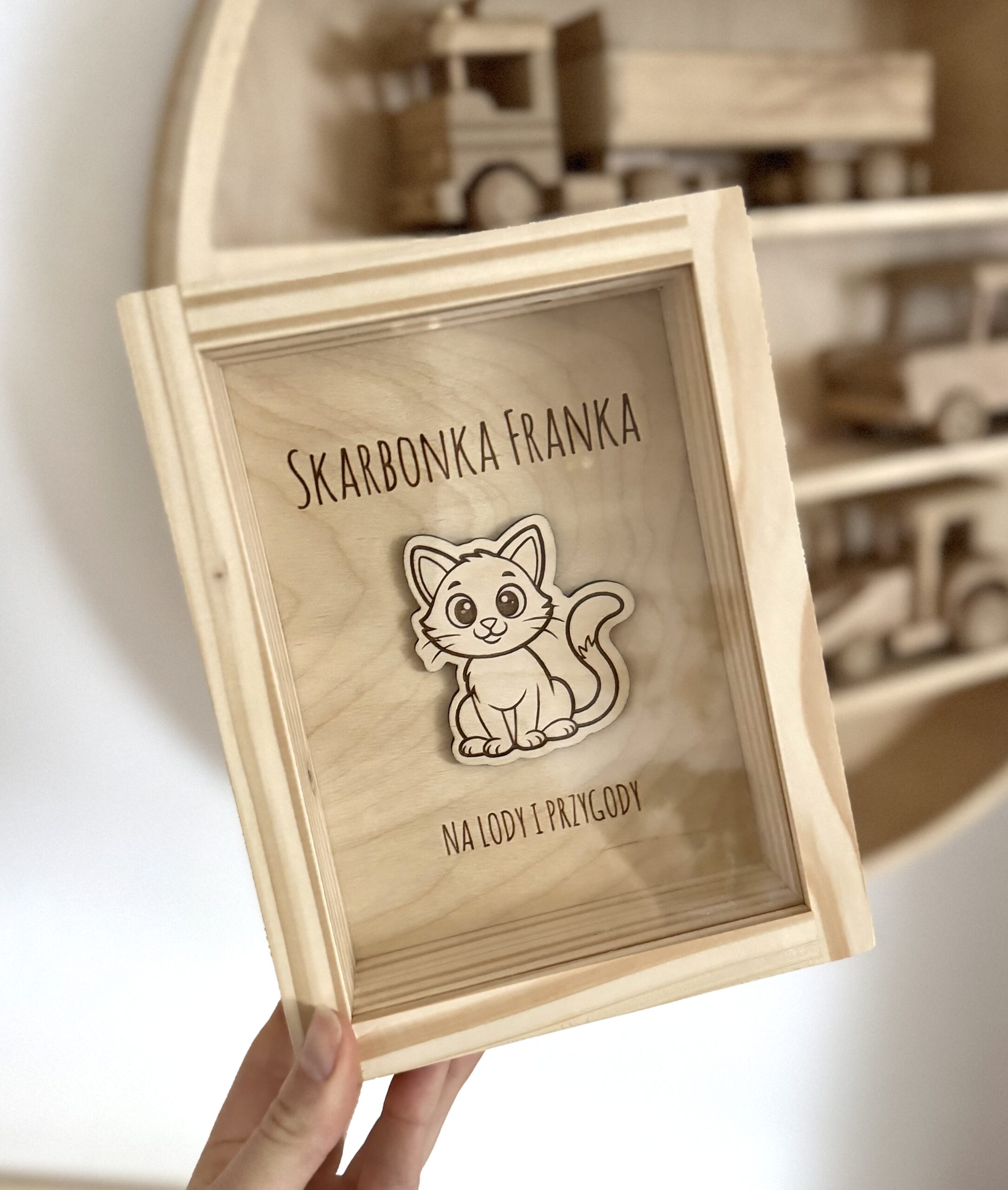 Skarbonka Kotek i dowolnym napisem