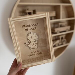 Skarbonka Dinuś z dowolnym napisem
