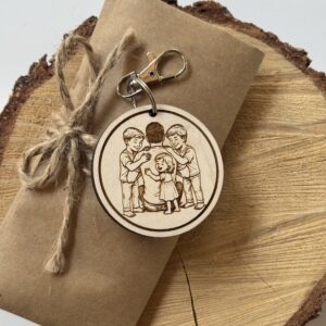 Brelok z dowolnym napisem w tyle - Tata syn,syn,córka