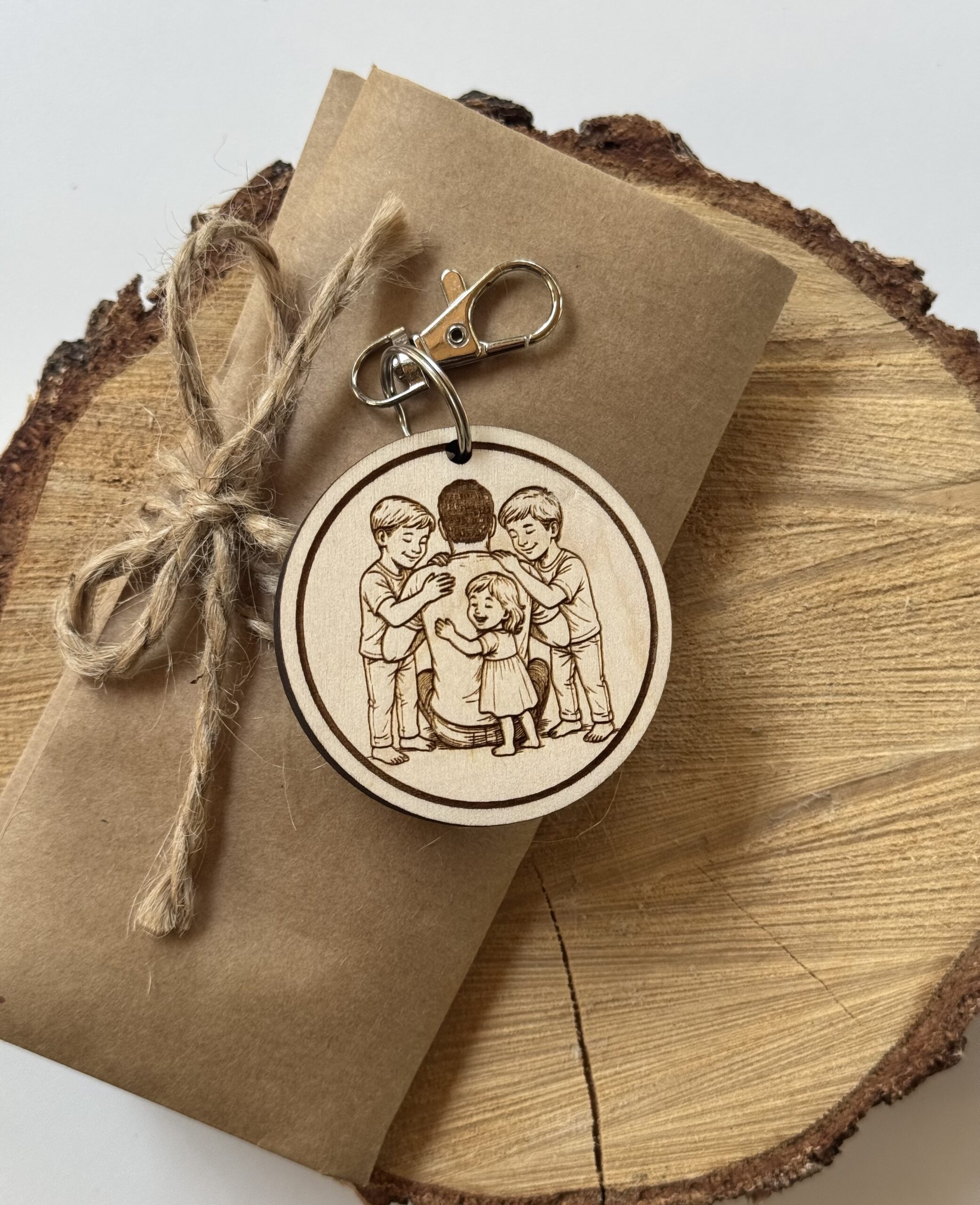 Brelok z dowolnym napisem w tyle - Tata syn,syn,córka