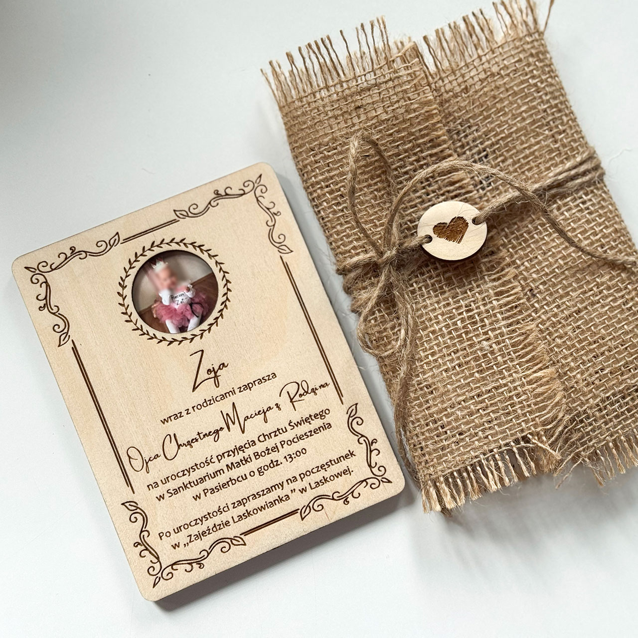 Zaproszenie na chrzest ze zdjęciem
