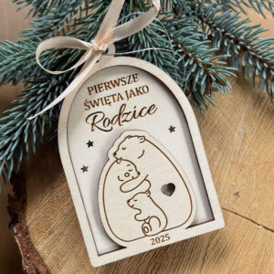 Bombka Misie z dowolnym napisem