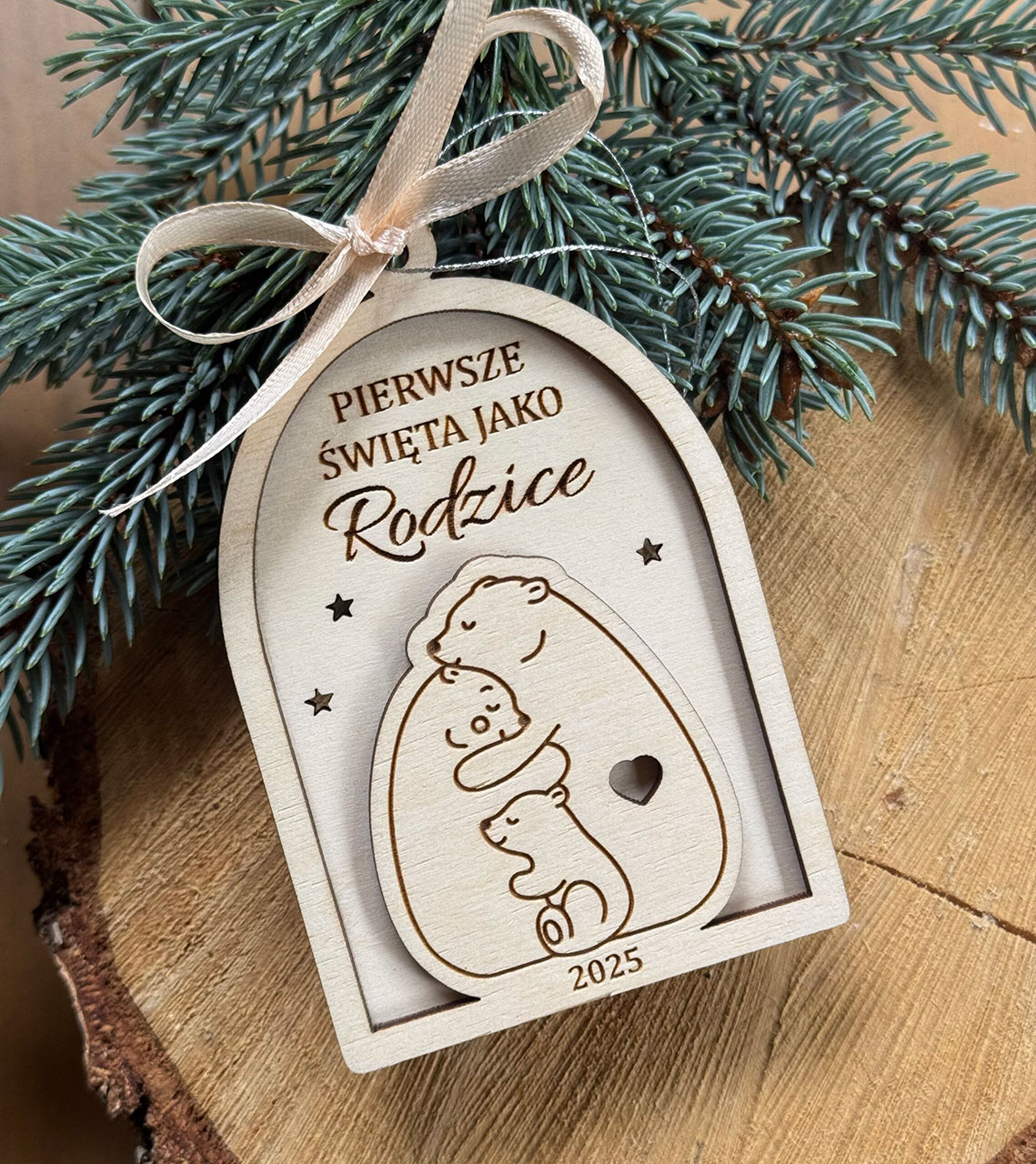 Bombka Misie z dowolnym napisem