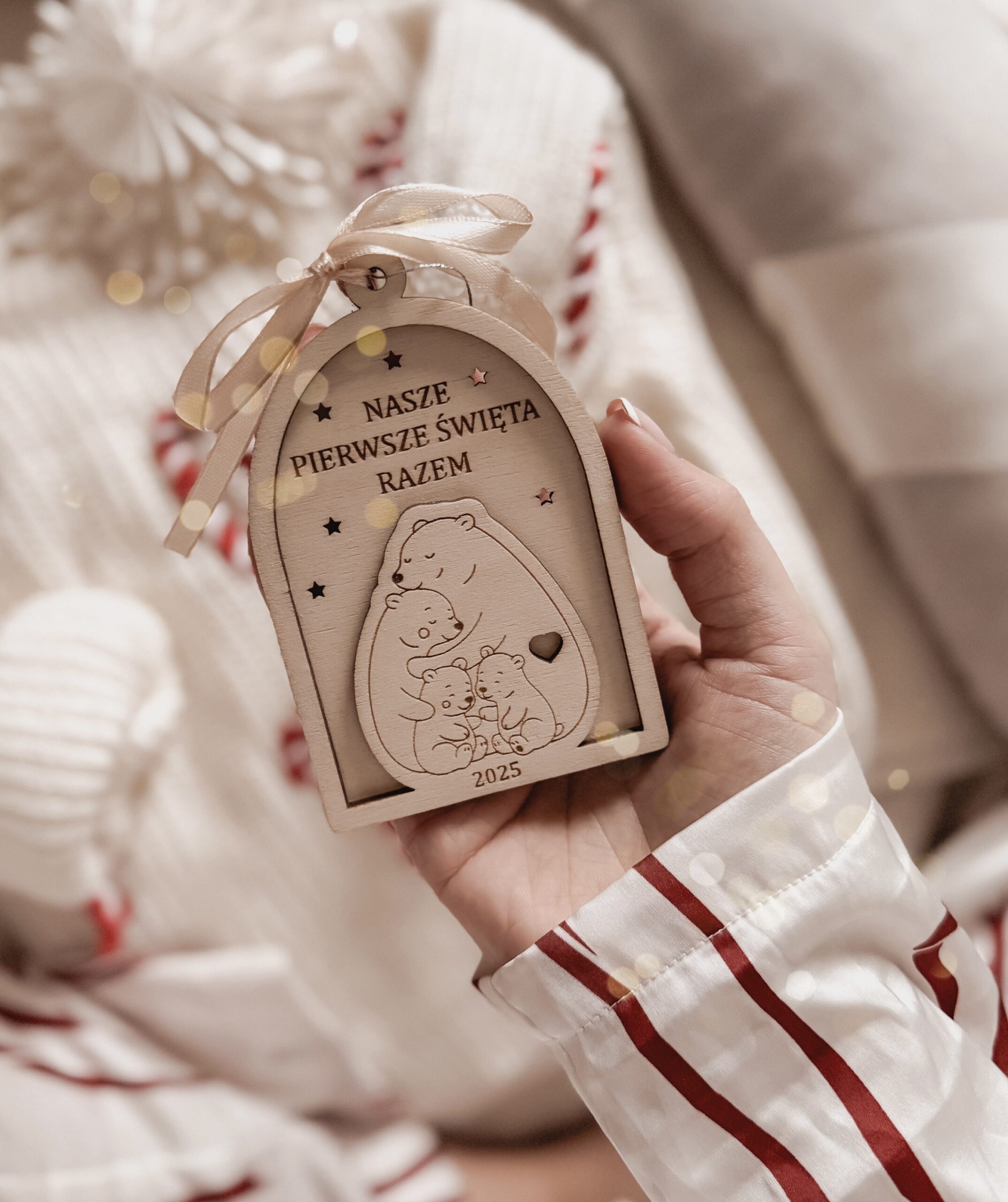 Bombka 4 Misie z dowolnym napisem