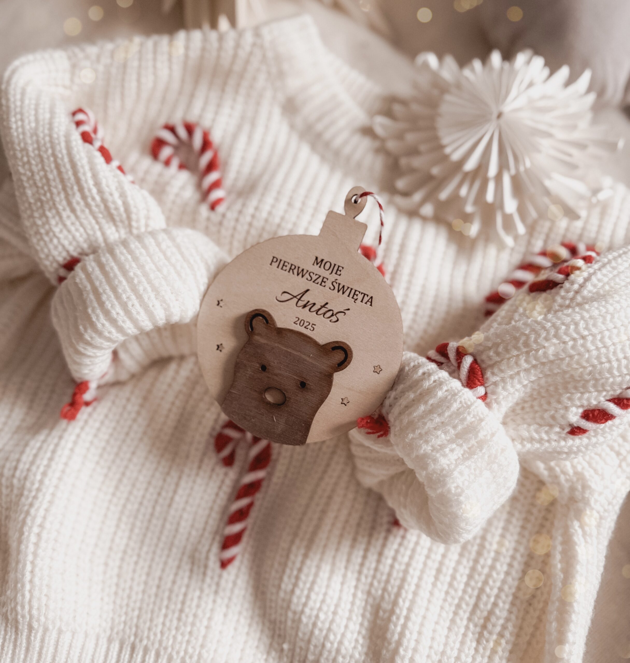 Bombka z dowolnym napisem Miś