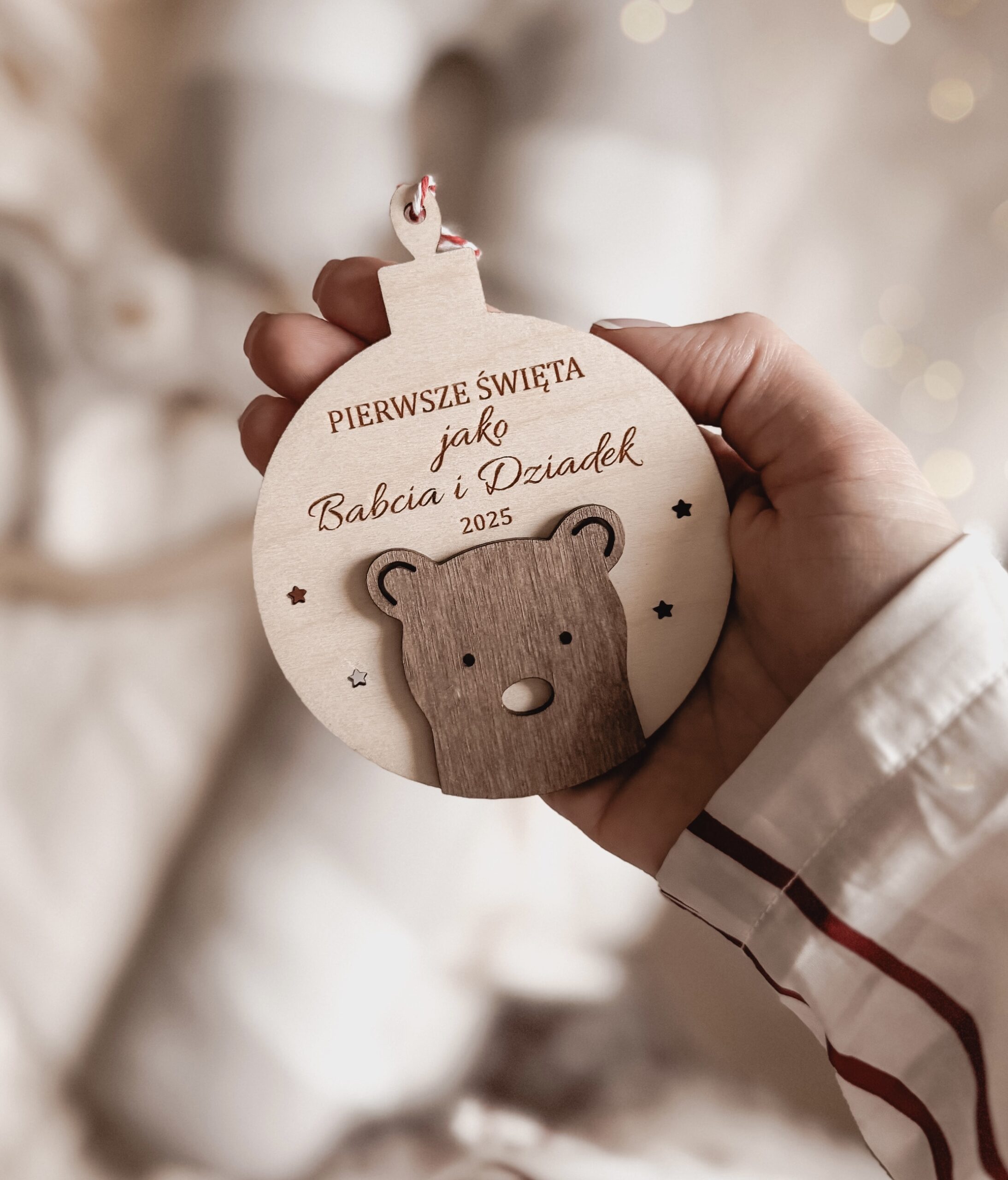 Bombka z dowolnym napisem Miś - obrazek 2